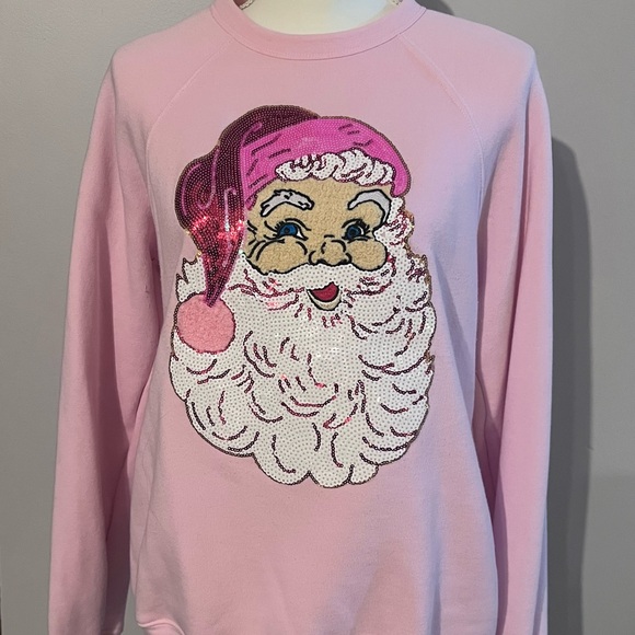 Bella Canvas Light Pink Santa Sweatshirt - Picture 2 of 2